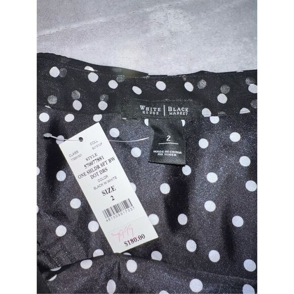 Women’s sz 2 One Shoulder Polka Dot Dress - Picture 10 of 10